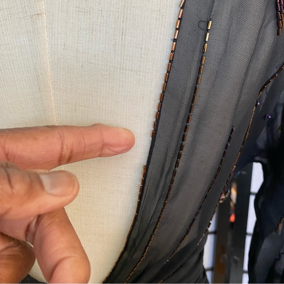 80'S CASADEI Ruched Beaded & Sequined Party Dress Size 4 - Picture 5 of 15